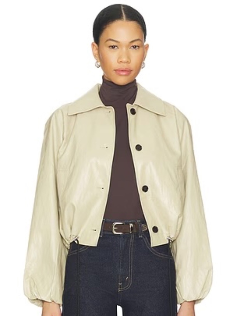 Rails North Drawstring Hem Faux Leather Jacket